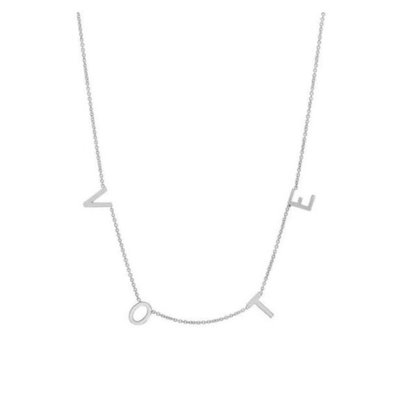 Bundle Sale 3 for $15 | 16” - 18” Silver Tone VOTE Necklace - Picture 5 of 6
